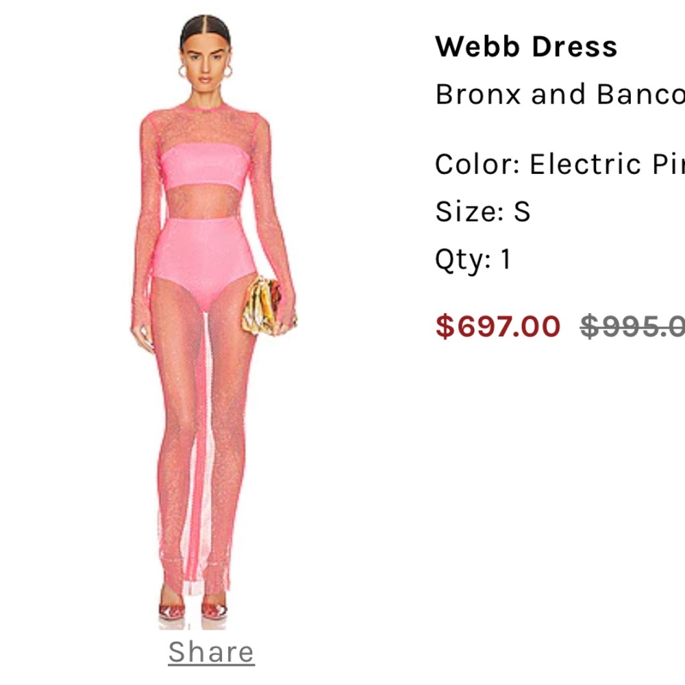Webb Dress Bronx and Banco Color: Electric Pink